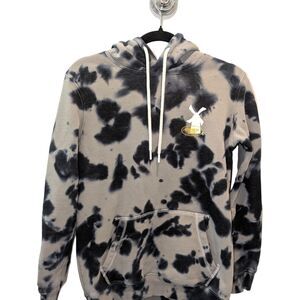 Dutch Bros Coffee Tie Dye Hoodie Small Gray Streetwear Y2K Grunge Dark Academia